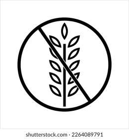 Gluten Free Icon, No Protein Gluten Present, Gluten Free Diet Vector Art Illustration