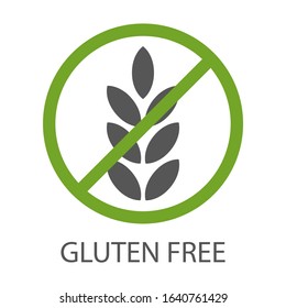 Gluten free icon. Products that do not contain gluten. Healthy diet. Vector illustration isolated on white background for design and web.