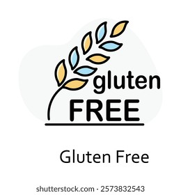 Gluten Free. Icon representing allergy-friendly, gluten-free products for safe and healthy consumption.