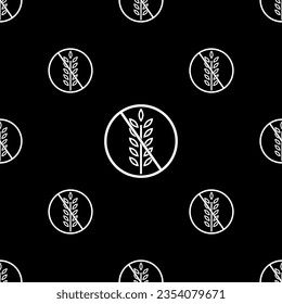 Gluten Free Icon Seamless Pattern, No Protein Gluten Present, Gluten Free Diet Vector Art Illustration