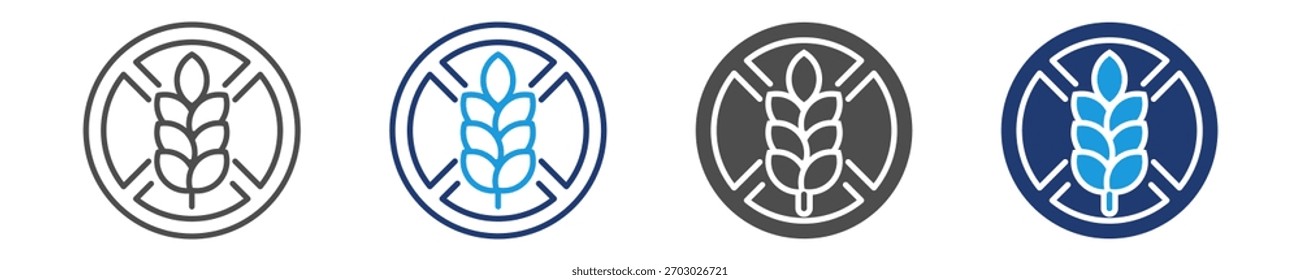 Conjunto de iconos sin gluten estilo múltiple