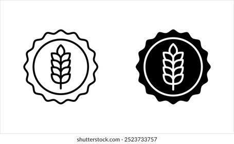 Gluten free icon set. No gluten emblem for product, vector illustration on white background