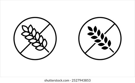 Gluten free icon set. No gluten emblem for product, vector illustration on white background