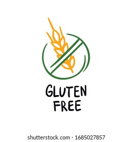 Gluten free icon. Sign for food packaging.