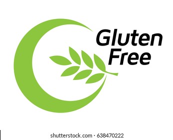 Gluten Free Icon, Sign, Logo for Product Label. Symbols isolated on white background - Circular G letter shape.