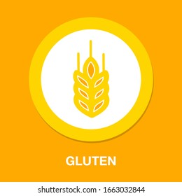 Gluten free icon, Gluten free symbol - healthy and organic symbol, vector wheat illustration