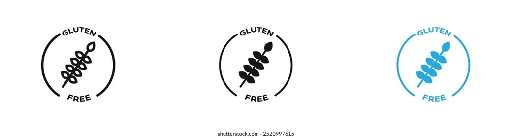 Gluten free icon thin line illustration