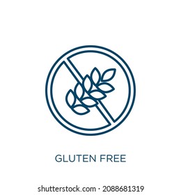 gluten free icon. Thin linear gluten free outline icon isolated on white background. Line vector gluten free sign, symbol for web and mobile