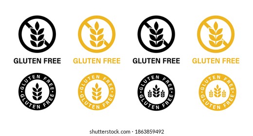 Gluten free icon. Vector isolated elements. Gluten free sign collection. Stock vector. EPS 10