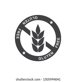 gluten free icon, vector, round, gray