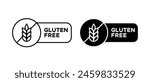 Gluten free icon vector set. No gluten emblem for product