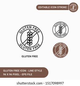 Gluten free icons set vector illustration with icon line style. Editable stroke icon on isolated white background for web design, user interface,  and mobile application 