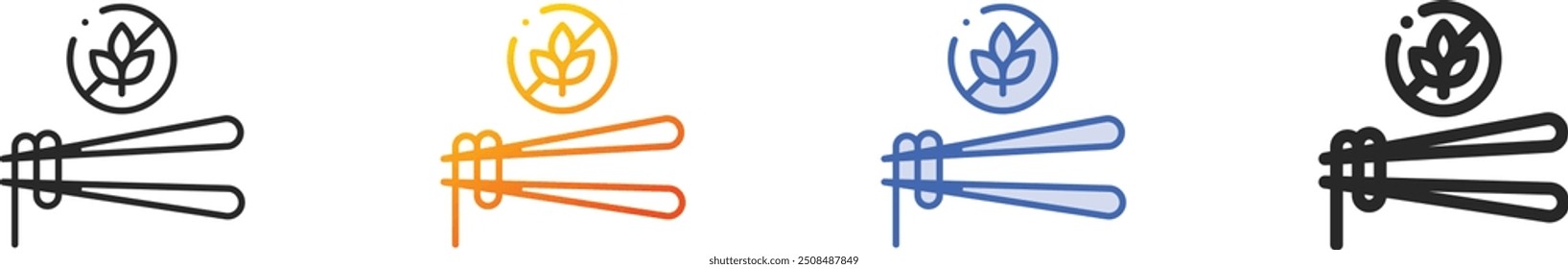 glutenfreies Symbol.Dünn linear, Farbverlauf, blauer Strich und kräftiges Style-Design einzeln auf weißem Hintergrund