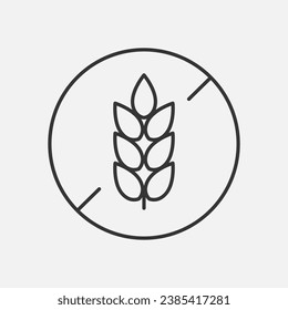 Signo informativo sin gluten. Producto de alergia a alimentos sin gluten. Sello alimenticio. Vector