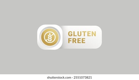 Etiqueta sin gluten o Vector de elementos de diseño sin gluten. Diseño sencillo de etiquetas o sellos sin gluten para productos de dieta saludable. Logotipo o sello sin gluten para productos de Asistencia de dieta.