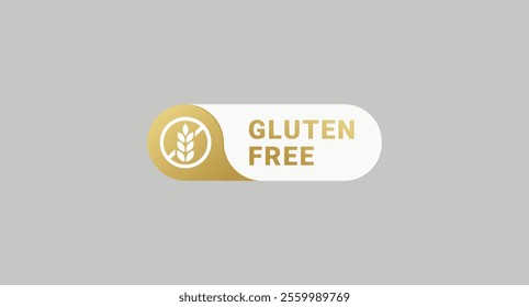 gluten free label design element vector. Simple design of gluten free labels or seals for healthy diet products. Gluten free logo or stamp for diet support products.