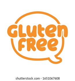 'gluten free' - label. Handwritten calligraphy: restaurant, cafe menu. Vector elements for labels, logos, badges, stickers or icons, t-shirts or mugs. Vector illustration, healthy food design