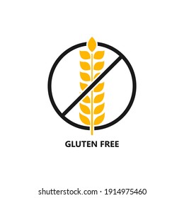 Gluten free label icon design isolated on white background. Vector illustration