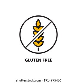 Gluten free label icon design isolated on white background. Vector illustration