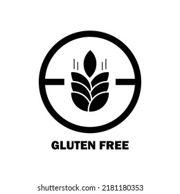 Gluten free label icon design isolated on white background