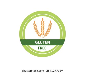 Icono de etiqueta sin gluten. No hay diseño de Plantillas de símbolos de trigo para el paquete de alimentos sin gluten o signo de nutrición de productos dietéticos. 