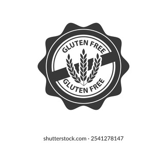 Icono de etiqueta sin gluten. No hay diseño de Plantillas de símbolos de trigo para el paquete de alimentos sin gluten o signo de nutrición de productos dietéticos. 