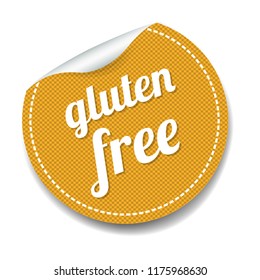 Gluten Free Label lsolated White Background With Gradient Mesh, Vector Illustration