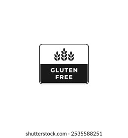 Etiqueta libre de gluten o Vector de sello aislado. Logotipo o sello sin gluten para productos de dieta saludable. Logotipo o sello sin gluten para productos de Asistencia de dieta.