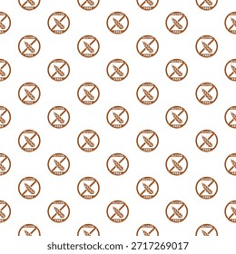 Gluten free label seamless pattern isolated on white background