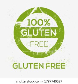(Gluten free) label sign, vector illustration.	