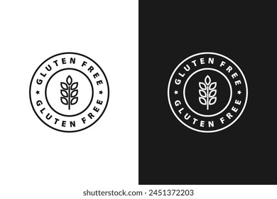 Gluten free, label, sticker or symbol. Gluten free icon sign. Diet concept. Healthy eating. Natural and organic foods.