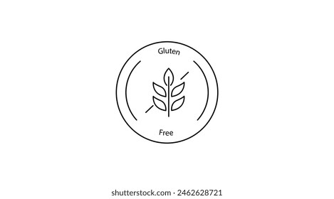 Gluten Free Label Vector Icon for Safe Eating