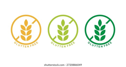 Gluten free label vector icon. No wheat symbols templates
