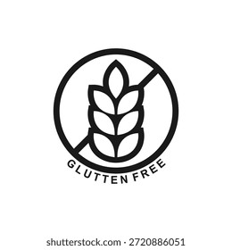 Gluten free label vector icon. No wheat symbols templates