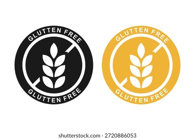 Icono de Vector sin gluten. Sin símbolos de trigo Plantillas