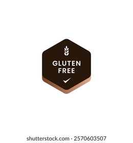 gluten free label vector. Simple design of gluten free labels or seals for healthy diet products. Gluten free logo or stamp for diet support products.