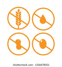 Gluten free label vector. Wheat gluten free grain icon 