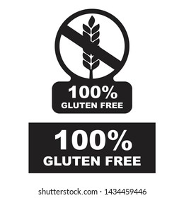 Gluten free label vector. Wheat gluten free grain icon