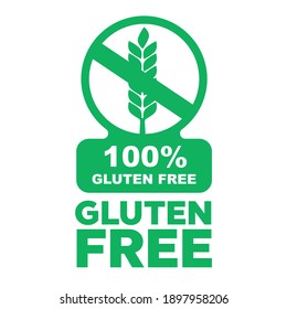 Gluten free label vector. Wheat gluten free grain icon 