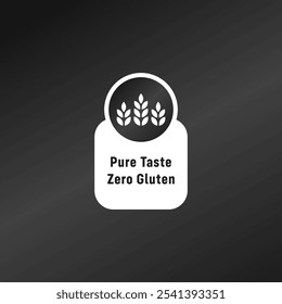 Etiqueta sin gluten o Vector sin gluten. Logotipo o sello sin gluten para productos de dieta saludable. Logotipo o sello sin gluten para productos de Asistencia de dieta.