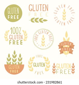 Gluten free labels. Vector EPS 10