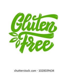 Gluten free. Lettering phrase isolated on white background. Design element for poster, emblem, banner, package. Vector illustration