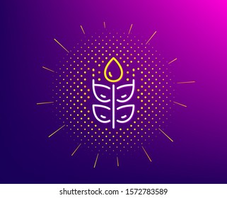 Gluten free line icon. Halftone pattern. Organic tested sign. Natural product symbol. Gradient background. Gluten free line icon. Yellow halftone pattern. Vector