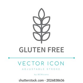 Gluten Free Line Icon. No Allergen Food Vector Symbol.