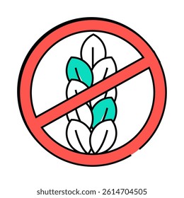 gluten free line icon vector. gluten free sign. isolated symbol illustration