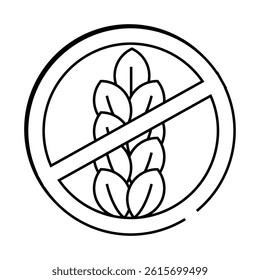 gluten free line icon vector. gluten free sign. isolated contour symbol black illustration