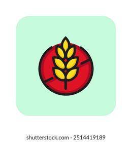 Gluten free line icon. Wheat ear, crop, bread. Diet concept. Can be used for topics like food, allergy, intolerance