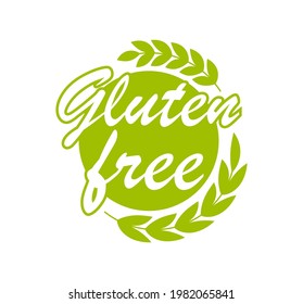 Gluten free logo. Allergen icon. Nature product and organic food label. Vector illustration.