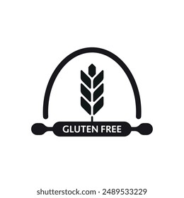 gluten free logo. Gluten free in geometric shape. gluten free sticker on white background