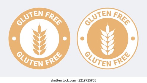 Vector de conjunto de logotipos libres de gluten